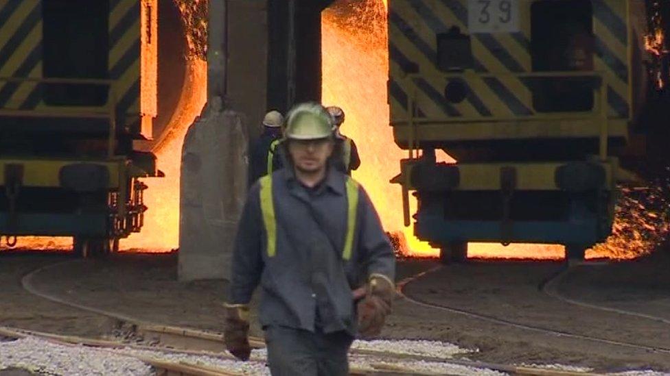 Tata steelworks in Port Talbot