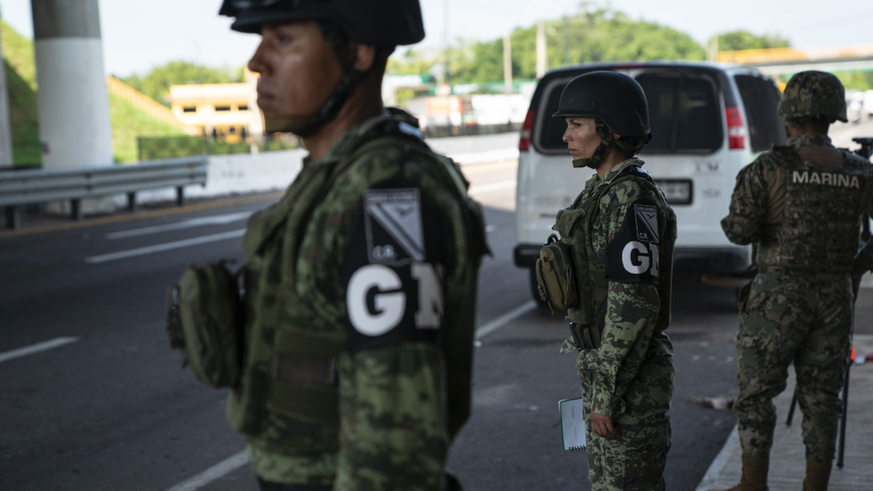 Mexican National Guard at border crossing, June 2019