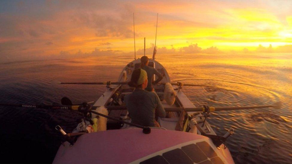 The Coxless Crew on the Pacific Ocean on Christmas Day