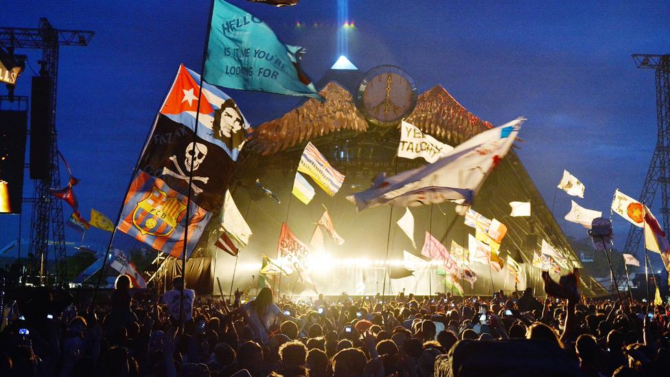 Kanye West at Glastonbury 2015