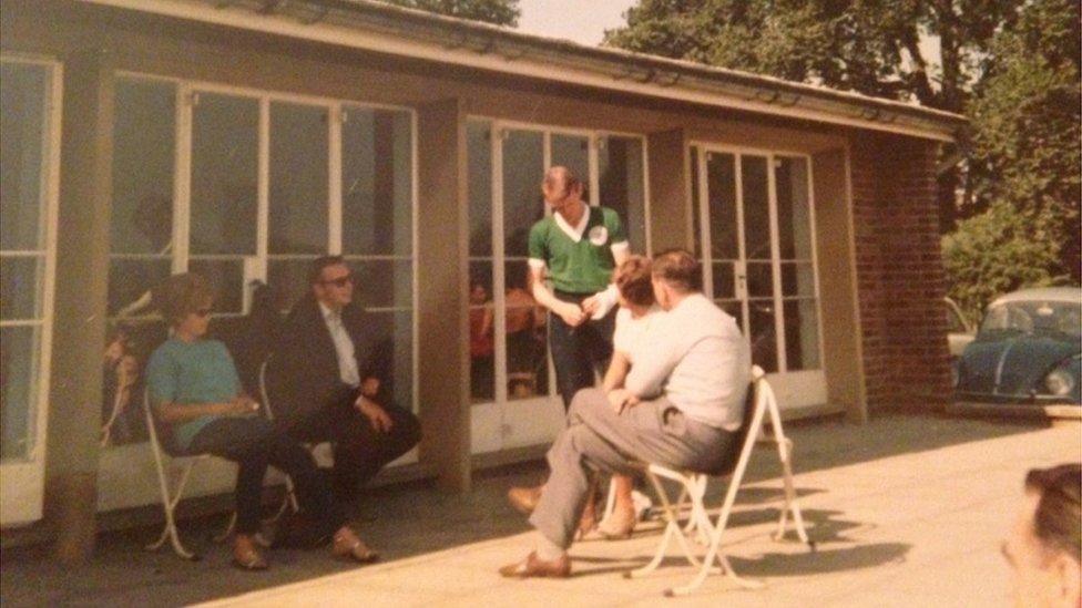 West German players chat with supporters