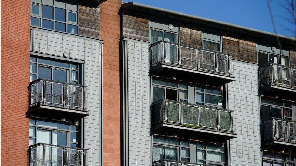 Cladding on a block of flats