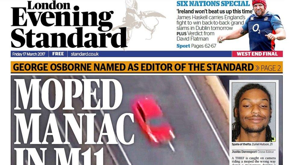 Evening Standard front page