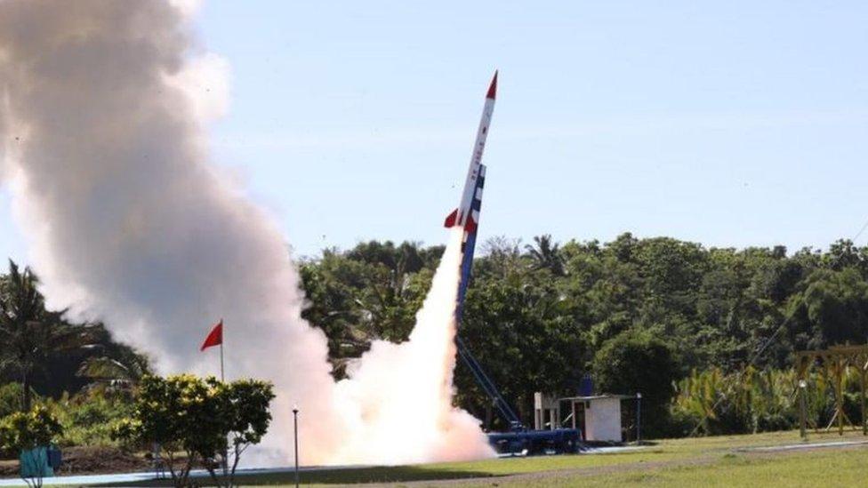 Try-out rocket launching from Lapan rocket launch site in Garut, West Java