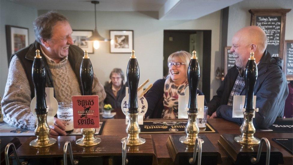 Customers at the George and Dragon