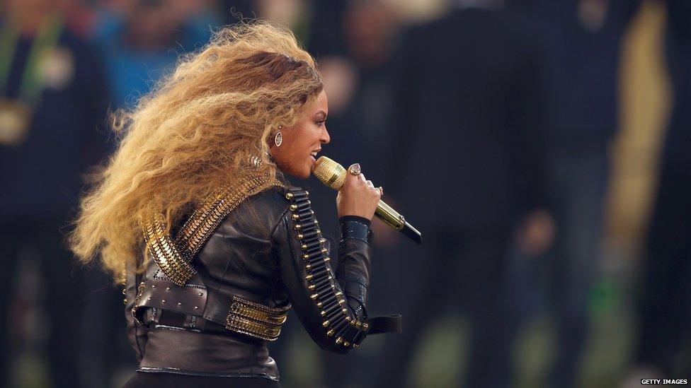 Beyonce at Super Bowl performance