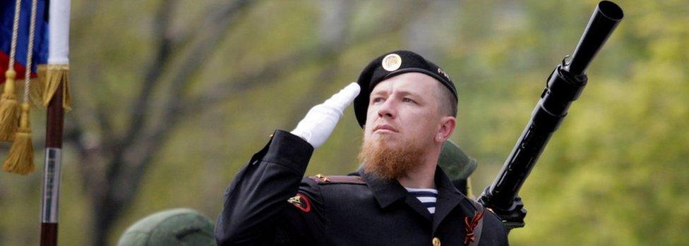 Motorola at military parade in Donetsk, 9 May 16