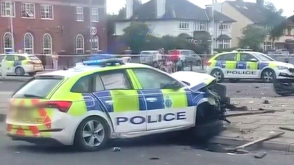 Police car crash