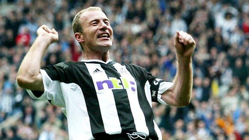 Alan Shearer scoring his 200th top flight goal