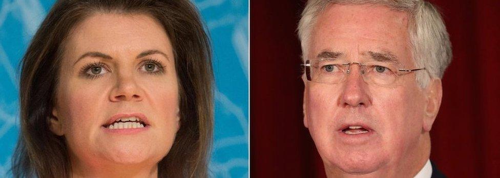 Julia Hartley-Brewer and Michael Fallon