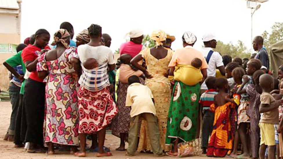 Women and children rescued by Nigerian soldiers from Islamist militants Boko Haram at Sambisa Forest receive treatment - 2015