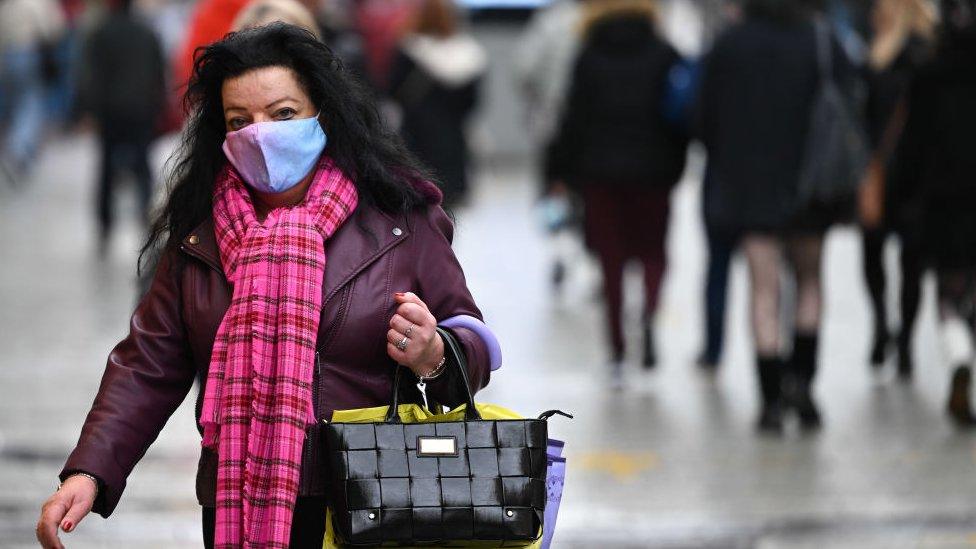 Woman wearing mask