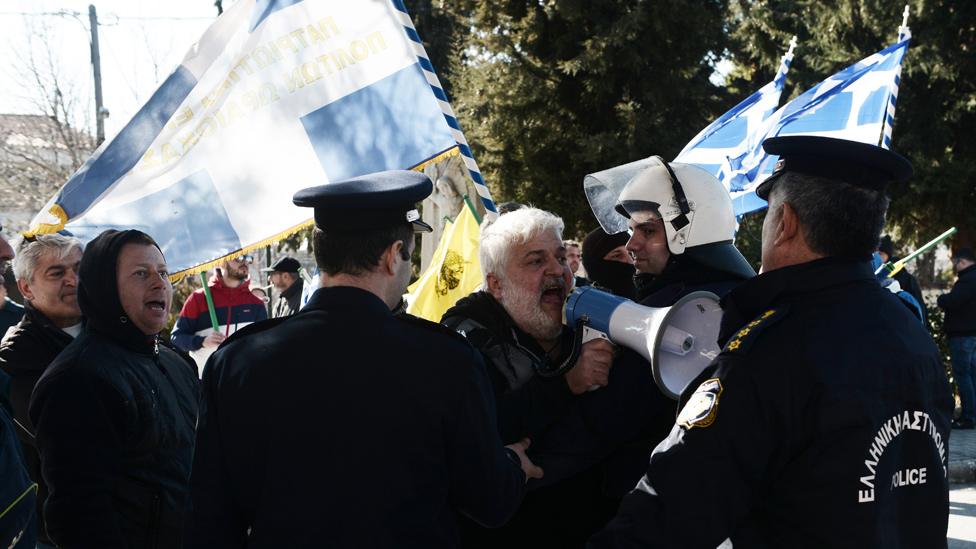 Oraiokastro protest against refugees, 20 Feb 17