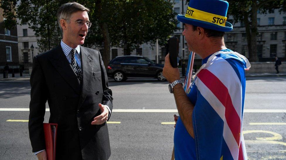 Steve Bray and Jacob Rees-Mogg