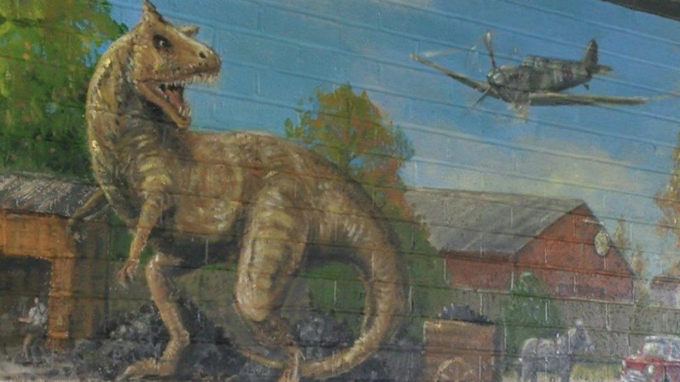 Dinosaur mural