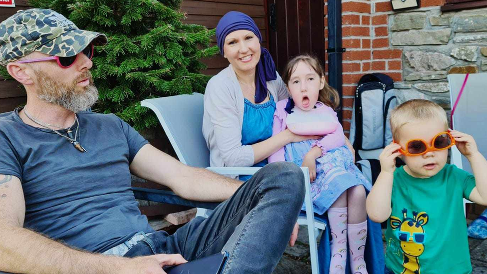 Iain, his wife Lisa, daughter Rosie and son Reggie