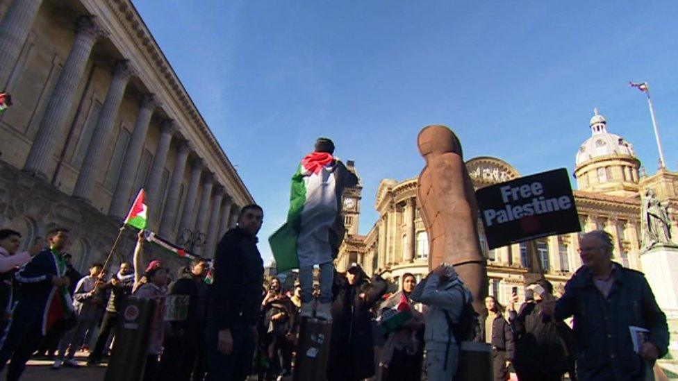 Pro-Palestinian protestors in Birmingham