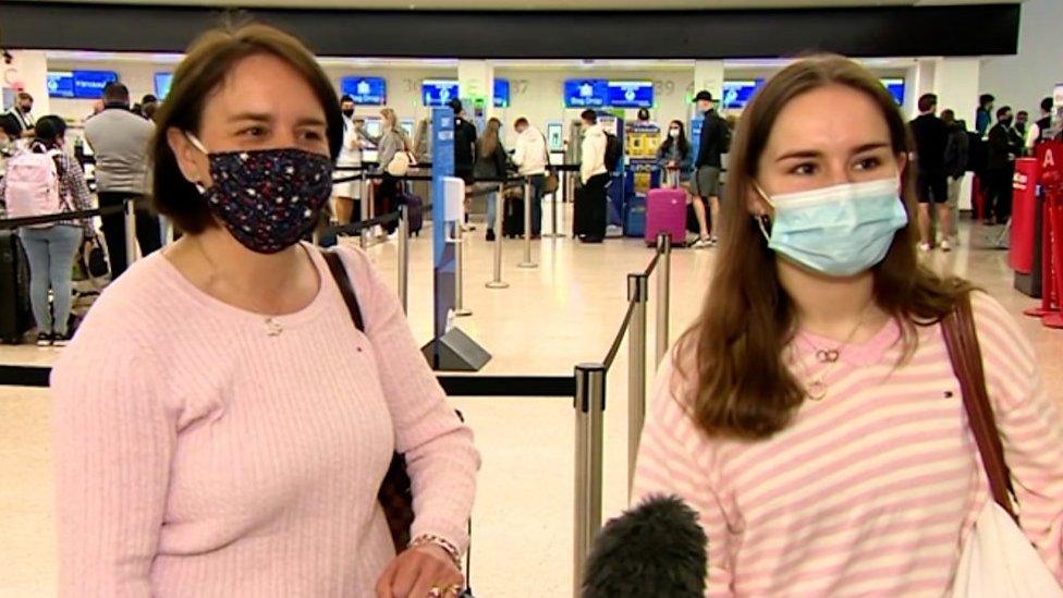 Passengers at Birmingham Airport