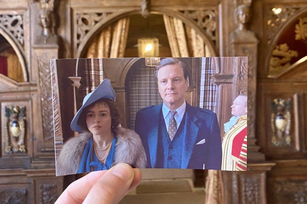 Helena Bonham Carter and Colin Firth in the Banqueting Hall in The King's Speech (2010)