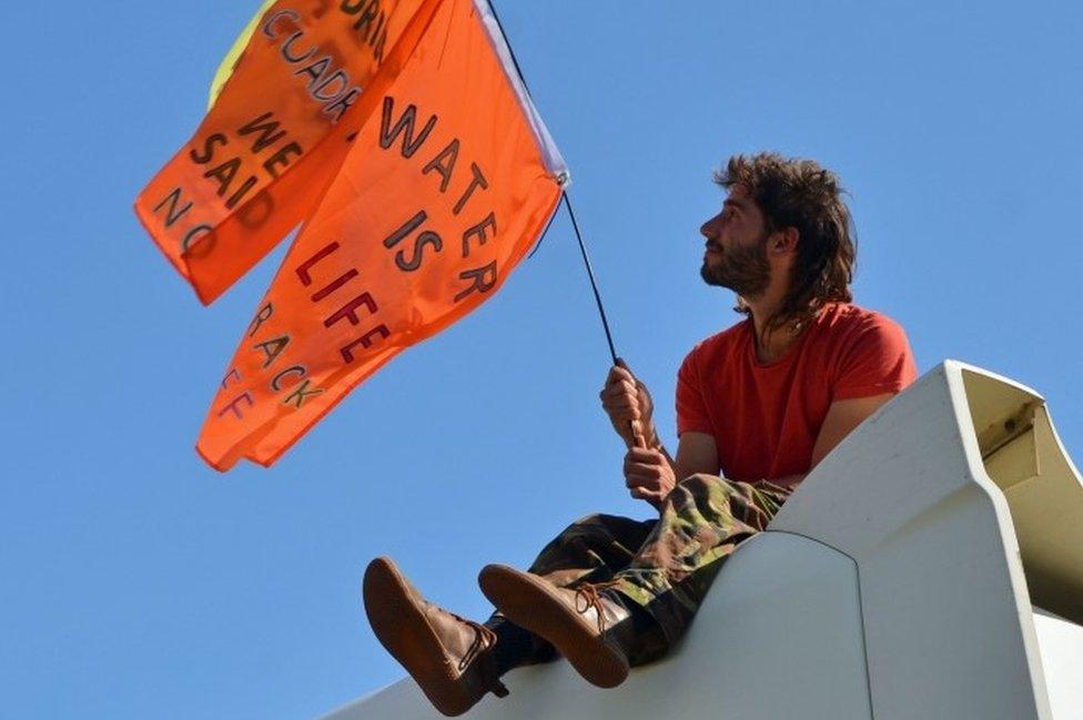 Rich Loizou protesting at Preston New Road