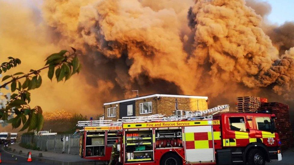 Fire on River Way in Harlow