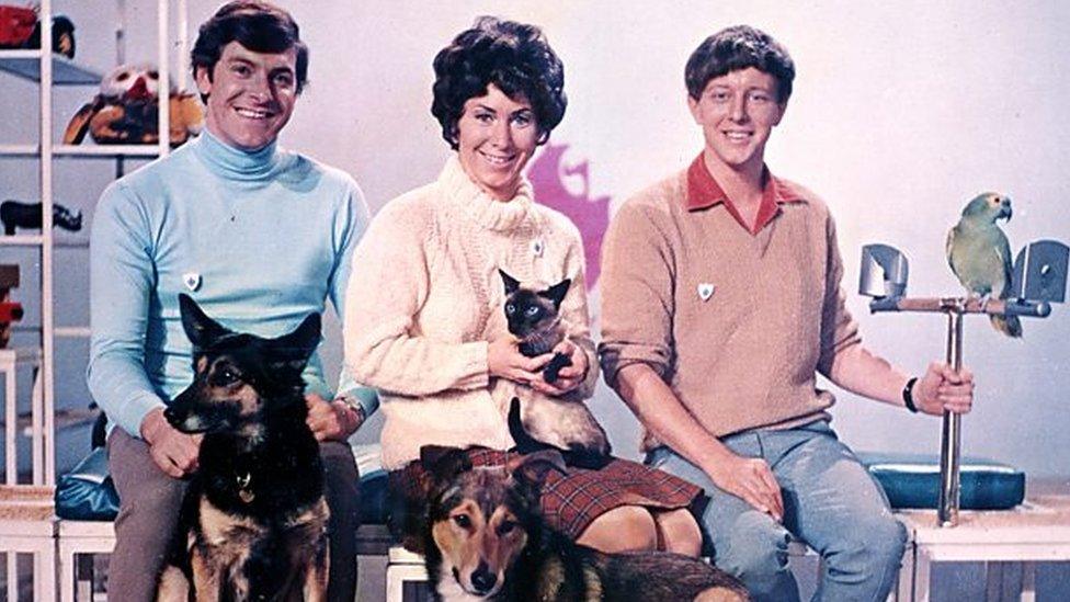 Blue Peter presenters with pets