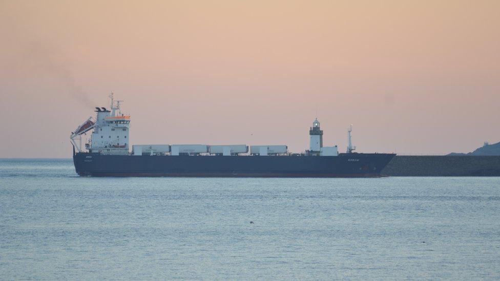 MV Arrow entering St Peter Port Harbour