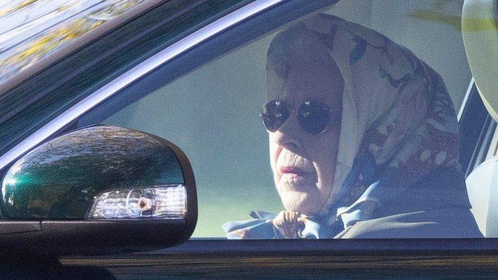 The Queen driving in Windsor on 1 November 2021