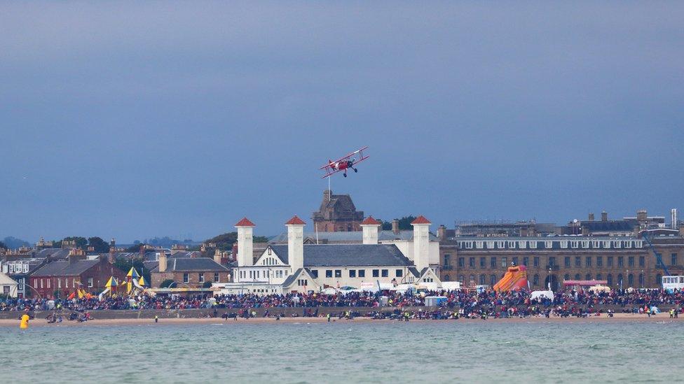 Biplane at airshow