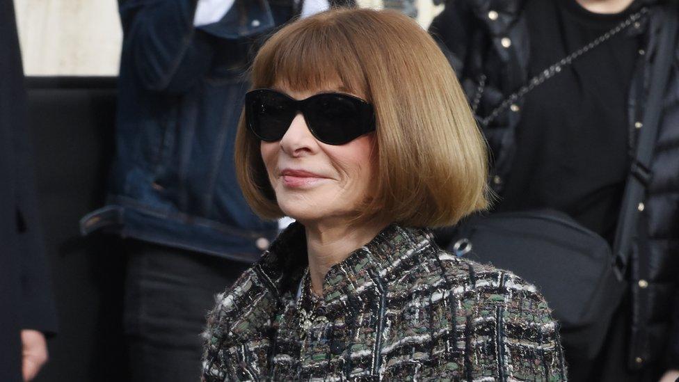 Vogue editor Anna Wintour at Paris Fashion week.