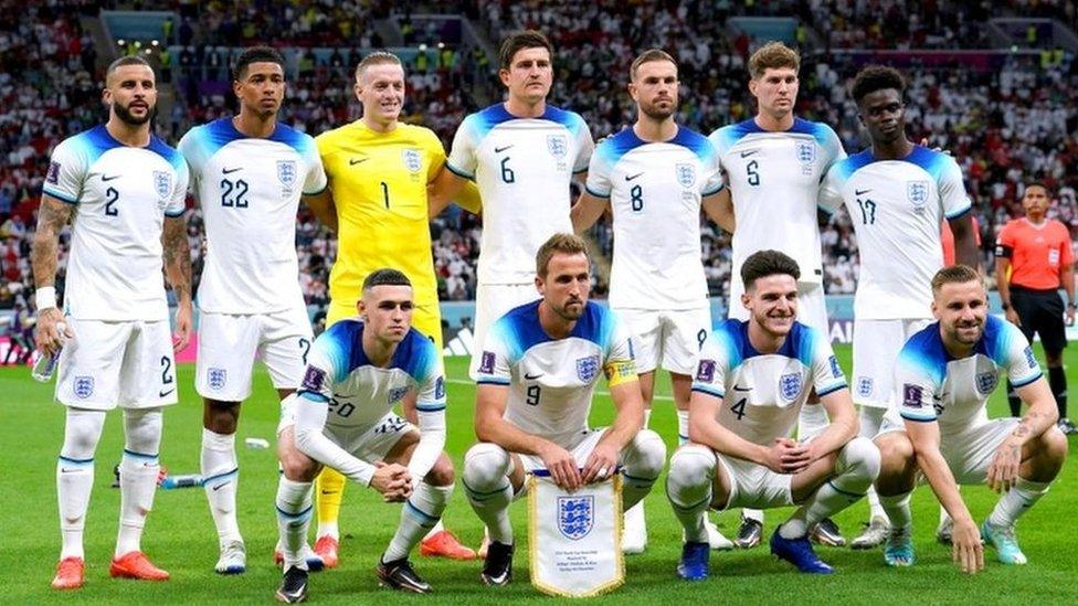 England team photo ahead of the match