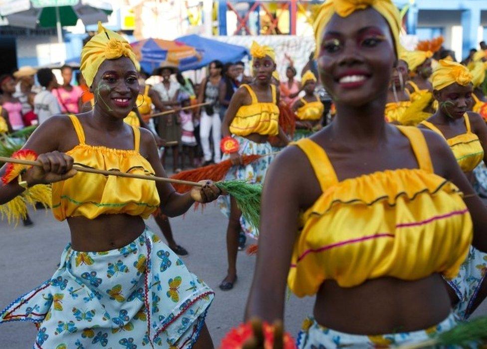 Dancers perform in Les Cayes, Haiti. Photo: 28 February 2017