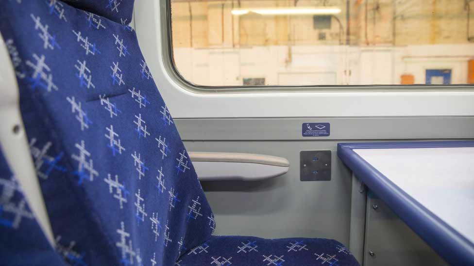 The trains will have power sockets for customers to charge phones or laptops