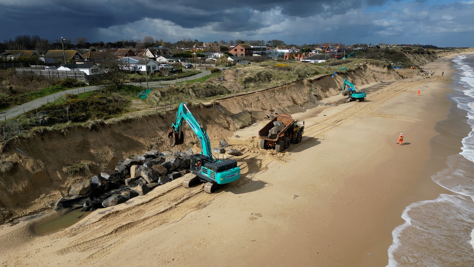 Rocks on the beach at Hemsby