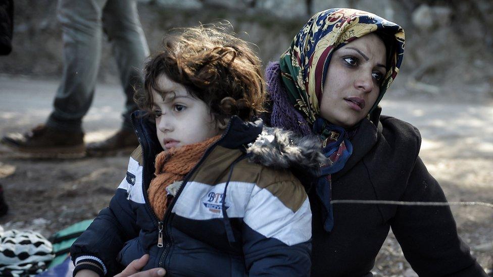 Newly-arrived migrants in Lesbos, Greece, 2 Nov 15