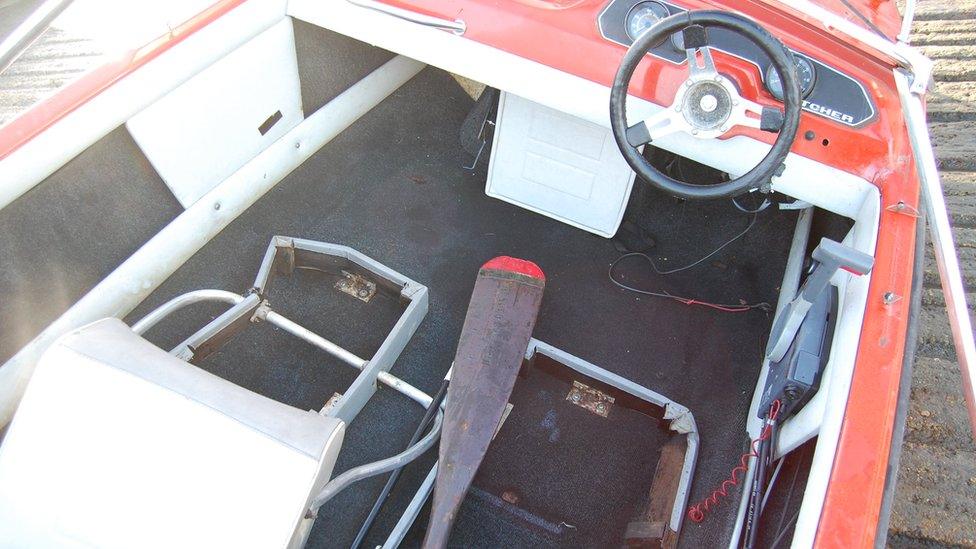 Inside of speedboat