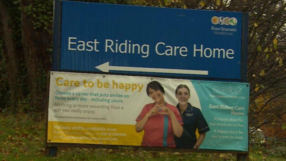 East Ridings Care Home, Morpeth sign