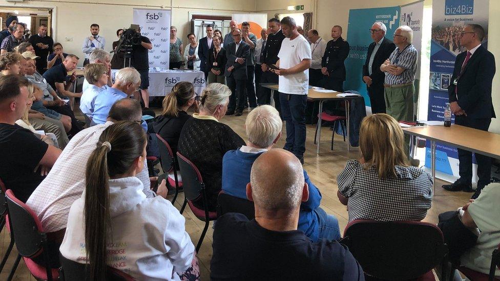 A group of people attending a meeting in Baldock