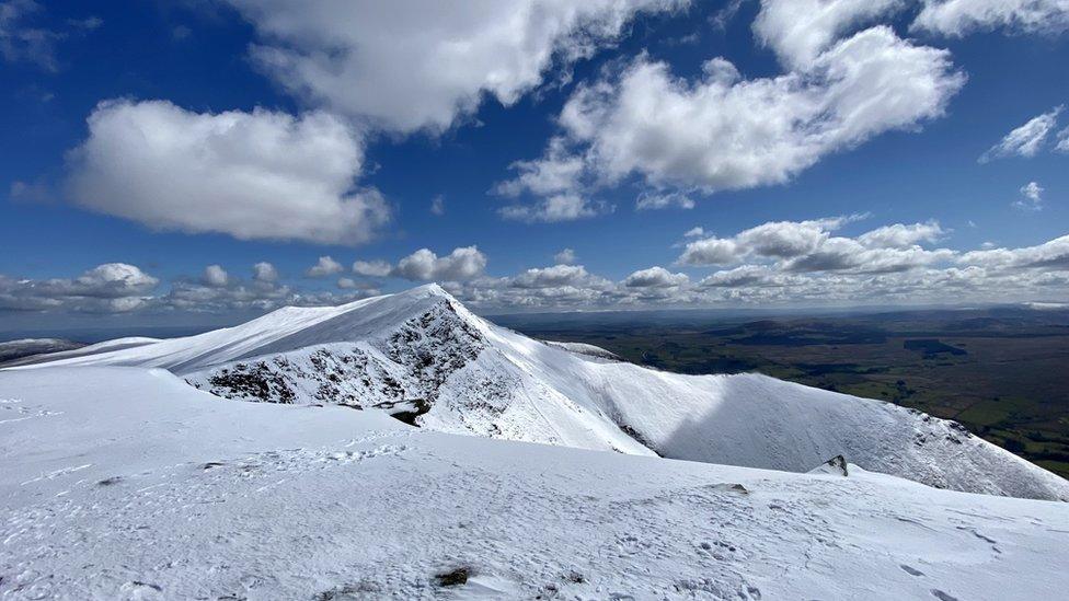 Snow at the top of Blencathra on Wednesday