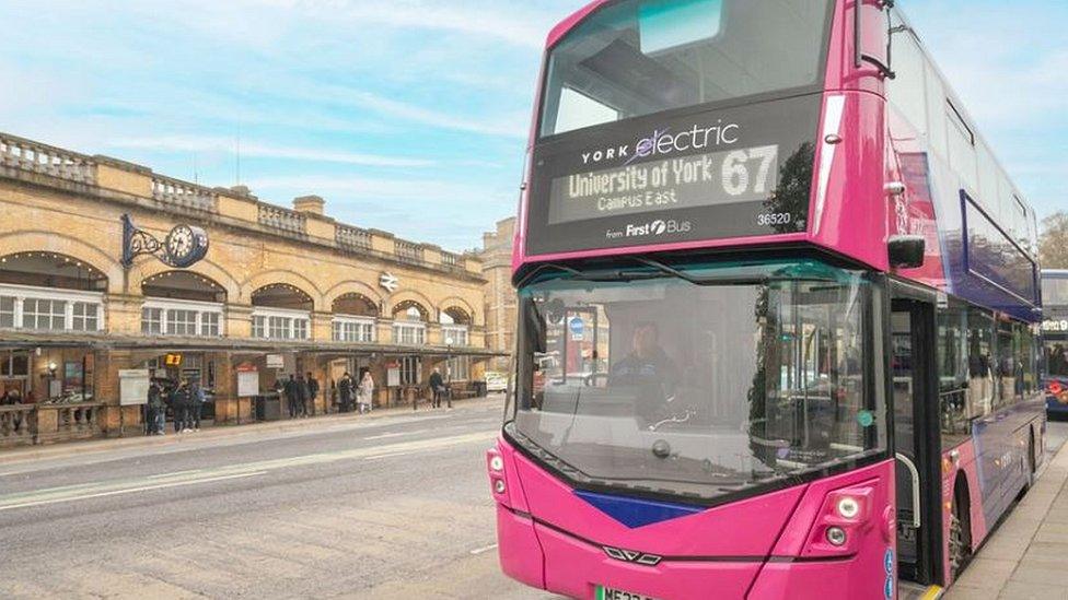 Bus outside York railway station