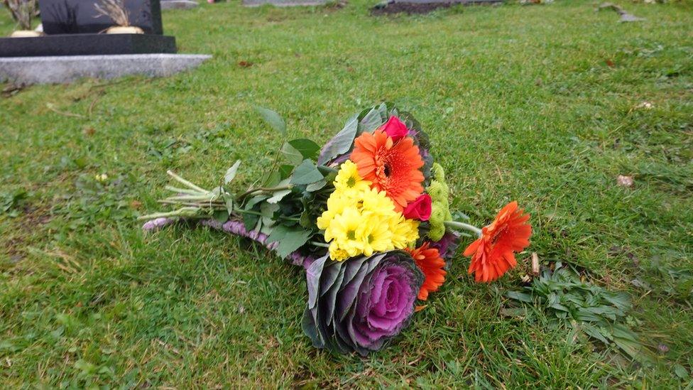 Photograph of the unmarked grave