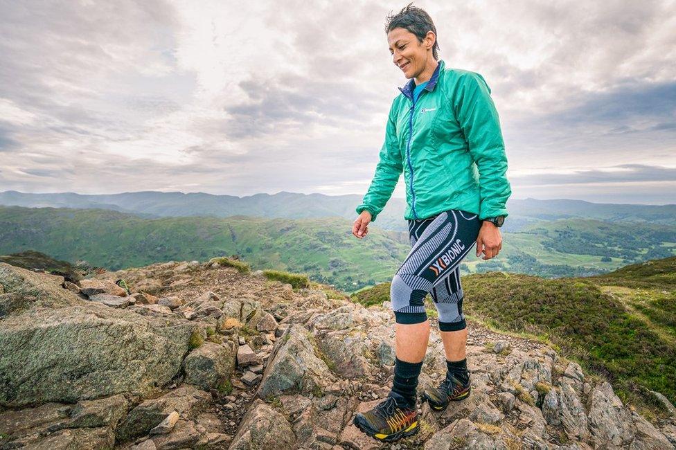 Sabrina on Lingmoor which was her final Wainwright