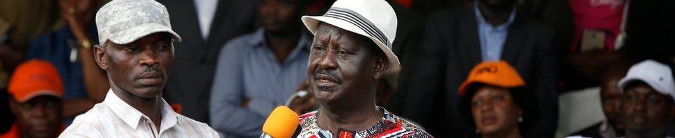 Raila Odinga addresses supporters in Nairobi, 25 October