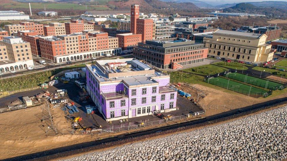 Work has begun on building the main building and halls of residence