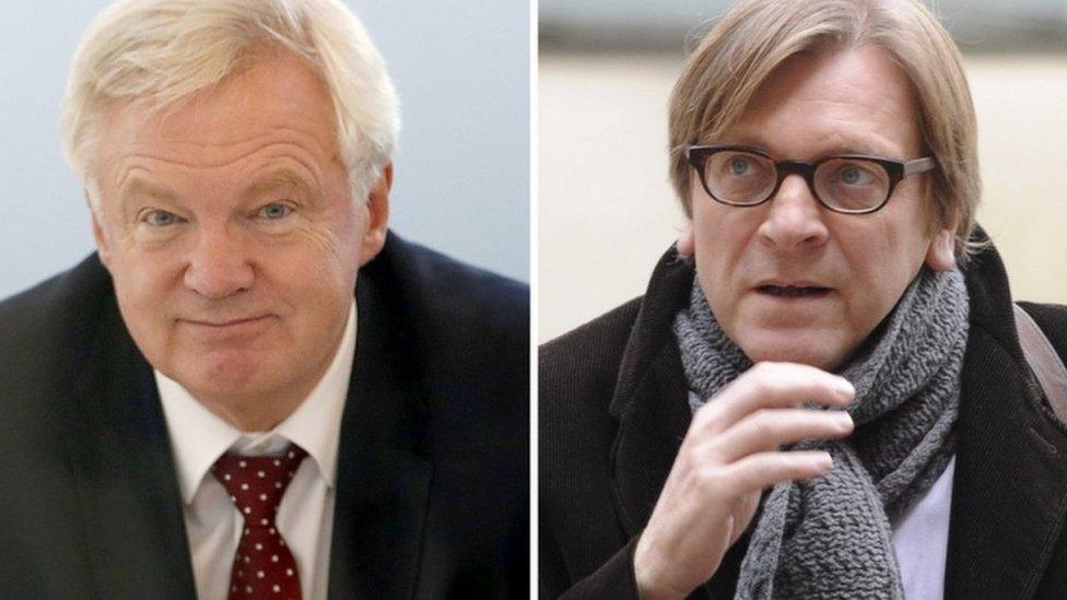 David Davis (l) and Guy Verhofstadt