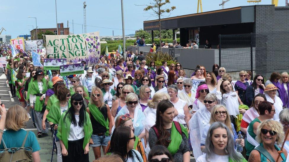 Crowds at the procession