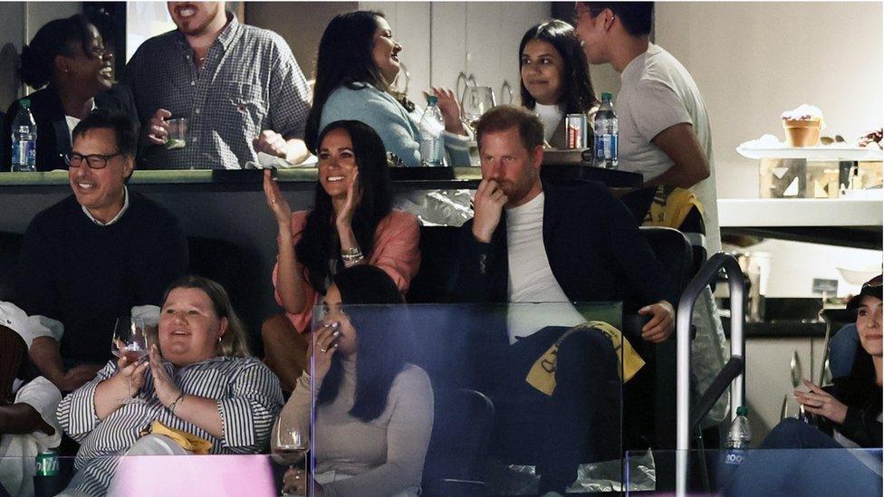 Harry and Meghan at the basketball