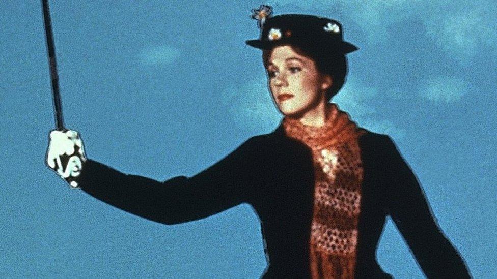 Julie Andrews as the title role in the 1964 film Mary Poppins