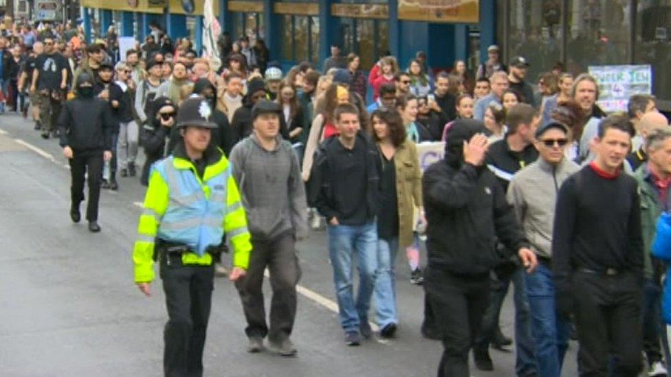 Brighton demo: Anti-fascists 'targeted bald men' - BBC News