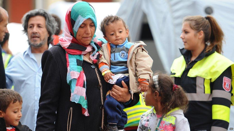 Migrants in Munich, 8 September 2015